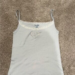 Brandy Melville Light Blue Tank Too with Lace Trim